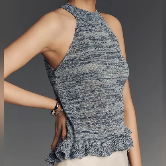 Pilcro Halter Linen Blend Knit Tank Top - Picture 2 of 4